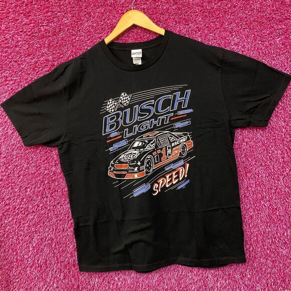 Busch Light Speed Racing Car Graphic Design T-Shirt Large - Picture 3 of 4